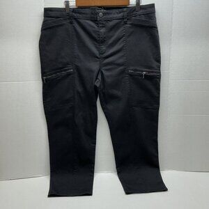 18WP JEANS Black NICE! Susan Graver Utility Jeans A343097 $72